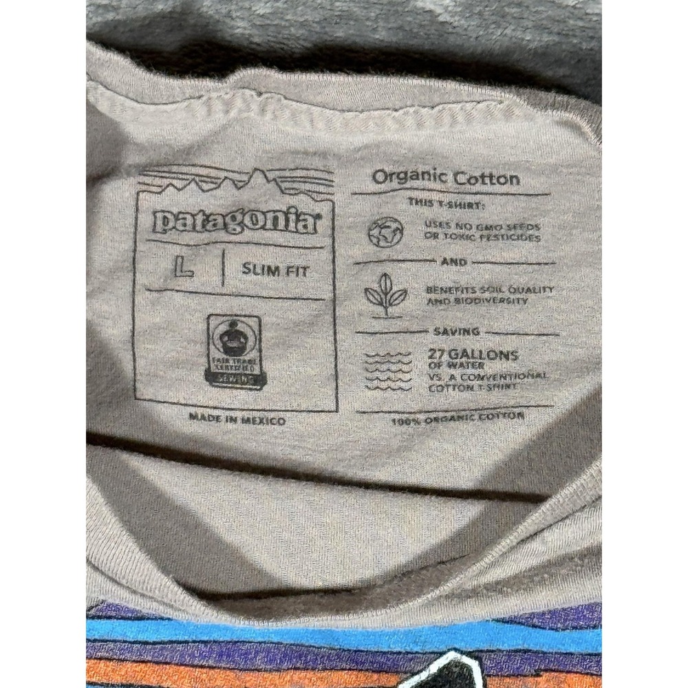 Patagonia Shirt Mens Large Gray Organic Cotton Bear Graphic Tee STY39143 - Picture 2 of 12